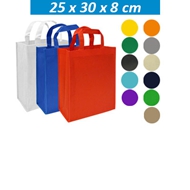 Bolsa Eco Mediana
CÓDIGO: CCE3
Bolsa Ecológica en tela TNT, 100% reciclable y reutilizable. Cuenta con 2 asas de 28 cm c/u aprox.
• Tamaño: 25 x 30 x 8 cm.
• Colores: Blanco (01), Azul Rey (02), Rojo (03), Naranjo (04), Amarillo (05), Verde (06), Gris (07), Negro (08), Beige (09), Celeste (19), Azul Marino (20), Morado (26), Verde Pistacho (45), Café Claro (55).
• Impresión en: Serigrafía