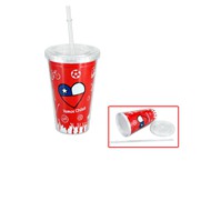 Vaso Vamos Chile
CÓDIGO: CCQ3
Vamos chilenos!!! A alentar a la roja. Mug vaso plástico transparente con gráfica interior "Vamos Chile". Incluye tapa rosca y bombilla.
• Tamaño: Ø 10 x 15.8 cm.
• Capacidad: 455 cc aprox.
• Imprimir en: Serigrafía. Sólo sobre la superficie plástica exterior.
• Precaución: No es térmico, no calentar en horno ni microondas, no exponer a altas temperaturas.
