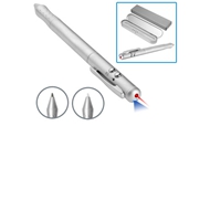 Bolígrafo Metálico 4 en 1
CÓDIGO: CCL7
Bolígrafo metálico multi-función 4 en 1. Incluye bolígrafo, linterna LED, puntero láser y puntero PDA (Palm). Presentación en estuche de aluminio. Escritura Azul.
• Tamaño: 18 x 4 cm (estuche).
• Pilas: 3 o 4 pilas tipo botón (incluidas).
• Impresión en: Bolígrafo Pantógrafo o Grabado Láser; Estuche Serigrafía, Pantógrafo o Grabado Láser.