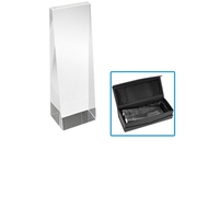 Trofeo Cristal Tower
CÓDIGO: CCA53
Trofeo grande de Cristal modelo "Tower". Presentación en caja de cartón forrado negro.
• Tamaños: Trofeo: 7.5 x 22.5 x 5.5 cm. / Caja: 26.5 x 11 x 6.9 cm.
• Material: Cristal.
• Presentación: Caja Cartón Forrado con Cuna aterciopelada negra.
• Logo y textos en: Grabado Láser.